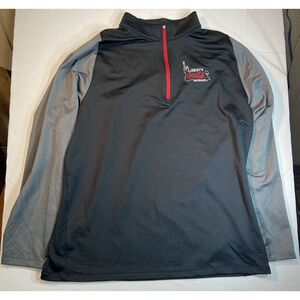 Nike Mens Size XL Coca Cola Logo Embroidery 1/4 Zip Pullover Gray Red Jacket Y2K